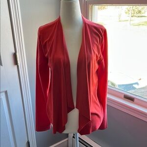 Vibrant Red Open Front Cardigan